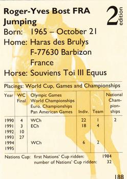 1995 Collect-A-Card Equestrian #188 Roger-Yves Bost / Souviens Toi III Equus Back